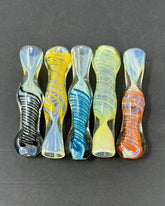 3.5 Inch Silver Fume Swirl Design One Hitter